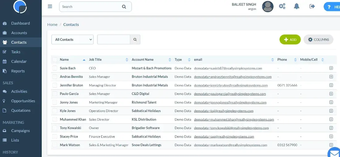 Really Simple Systems CRM Really Simple Systems CRM
