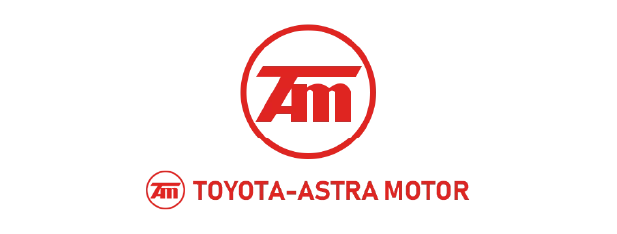 Logo berwarna merah dengan huruf