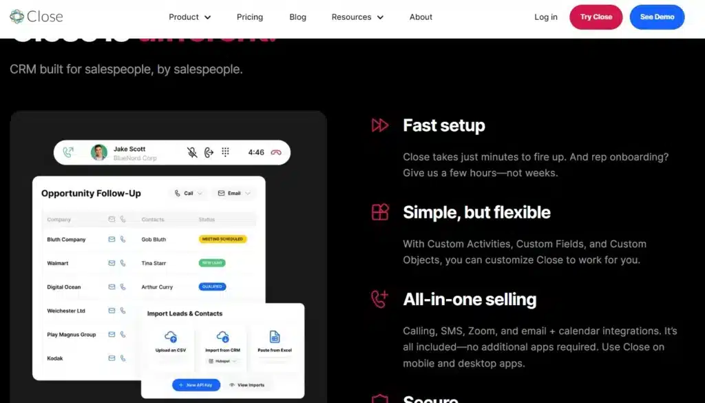 Close Sales management software - Close