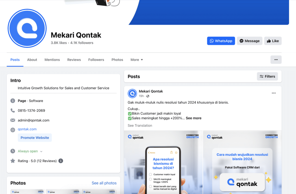 facebook page mekari qontak facebook page mekari qontak