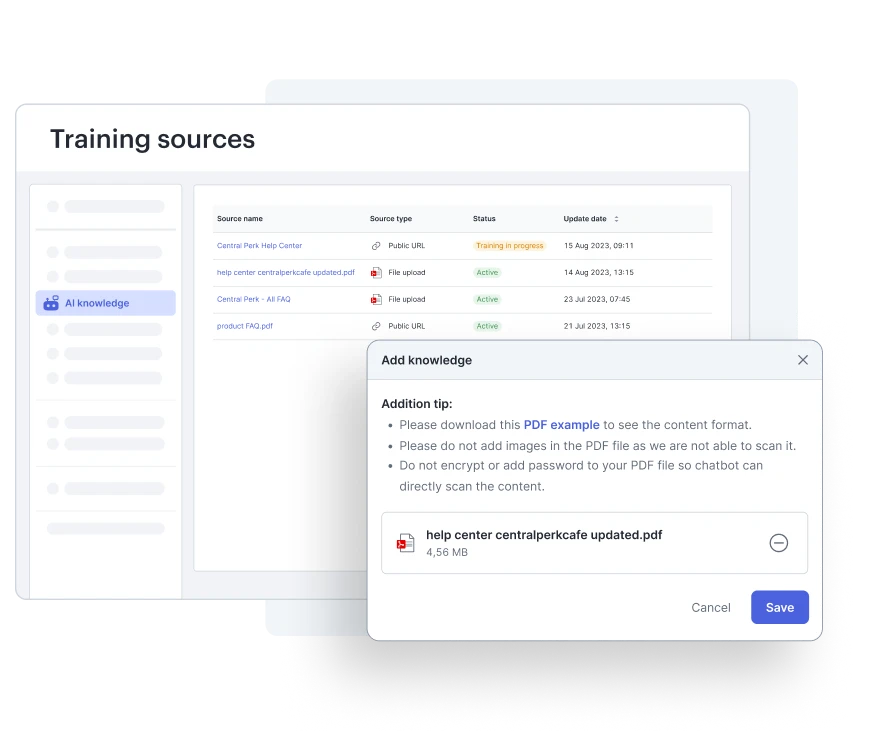 Training sources