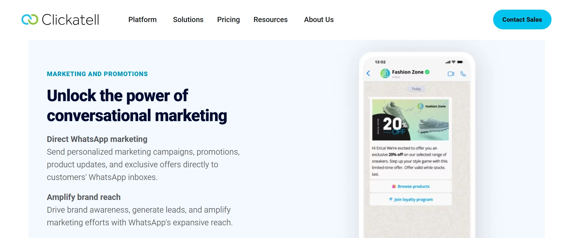 Clickatell WhatsApp Blast Vendor - Marketing and Promotion Feature Page View Clickatell WhatsApp Blast Vendor - Marketing and Promotion Feature Page