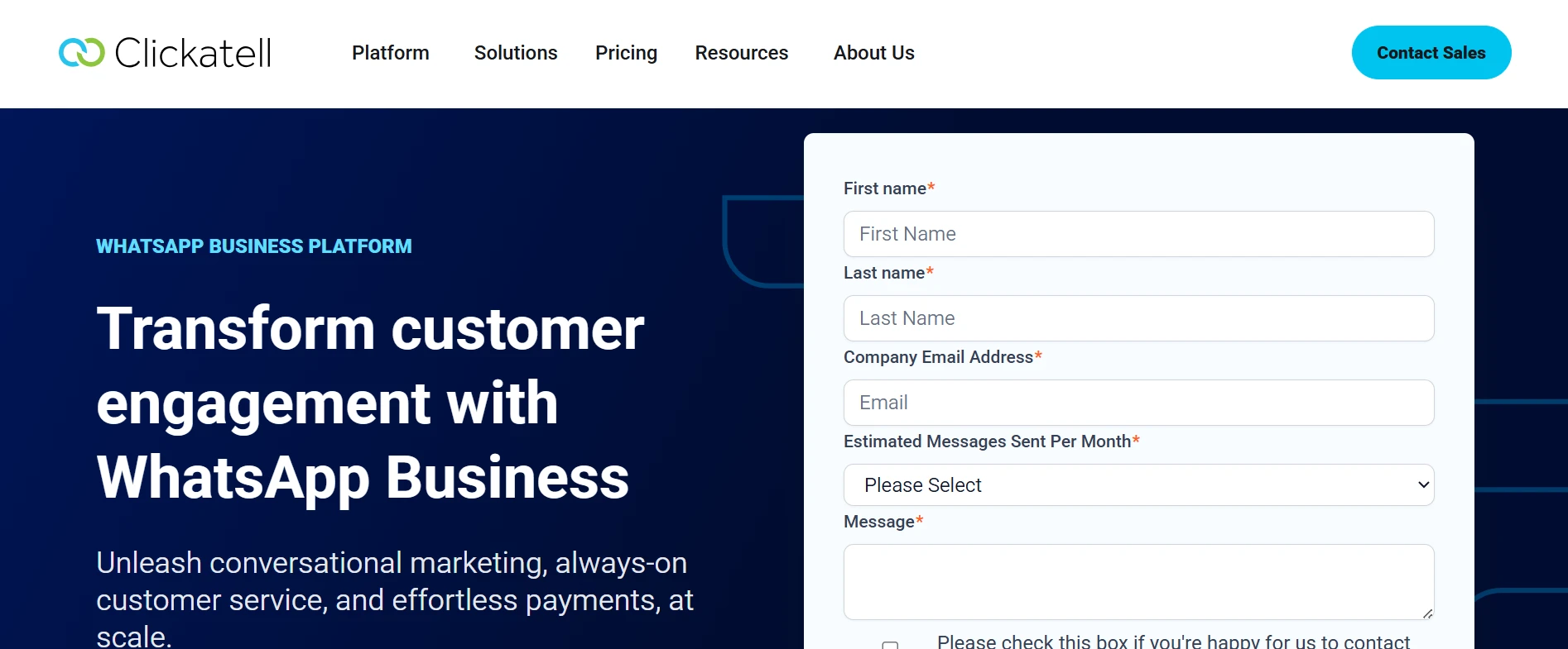 Clickatell WhatsApp Blast Vendor Homepage View Clickatell WhatsApp Blast Vendor Homepage