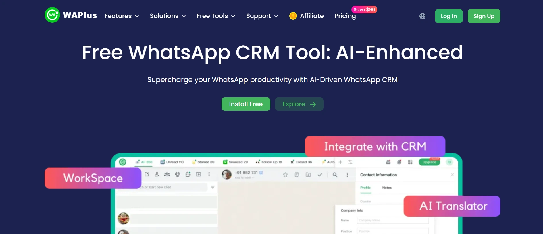 WAPlus WhatsApp Blast Vendor Homepage View WAPlus WhatsApp Blast Vendor Homepage