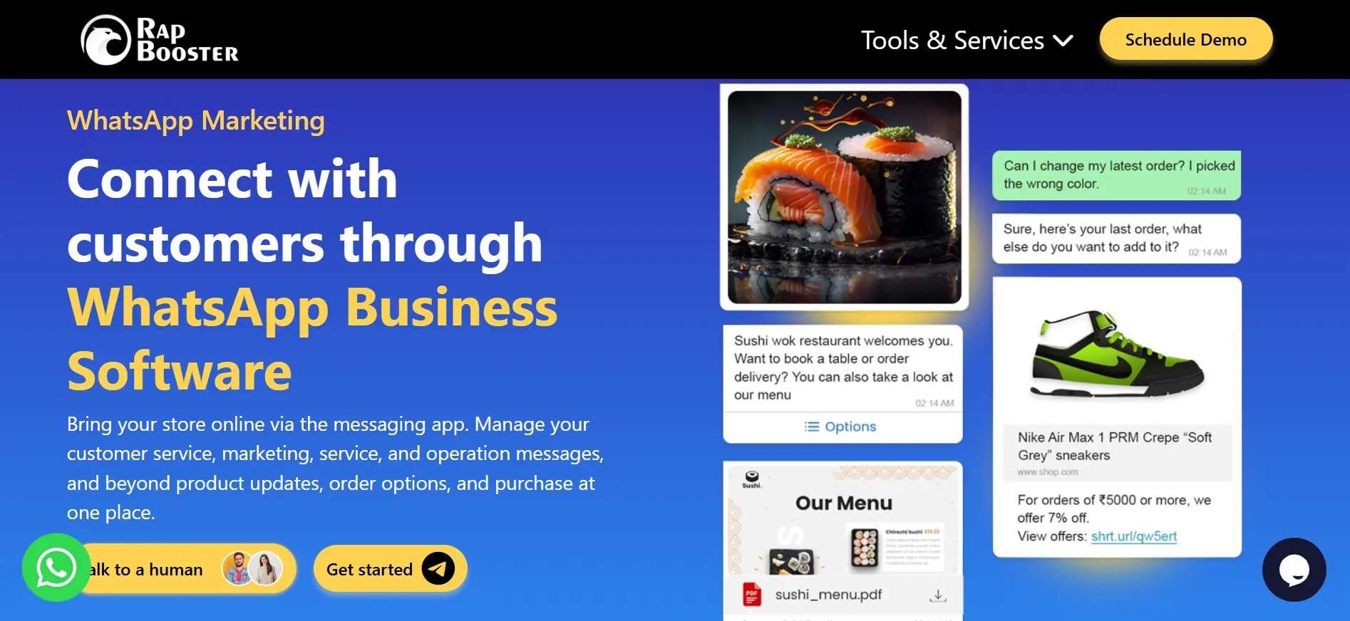 RapBooster WhatsApp Blast Vendor Landing Page View RapBooster WhatsApp Blast Vendor Landing Page
