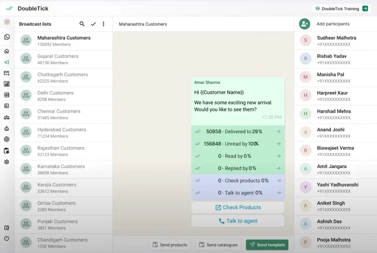 DoubleTick WhatsApp Blast Dashboard Page View DoubleTick WhatsApp Blast Dashboard