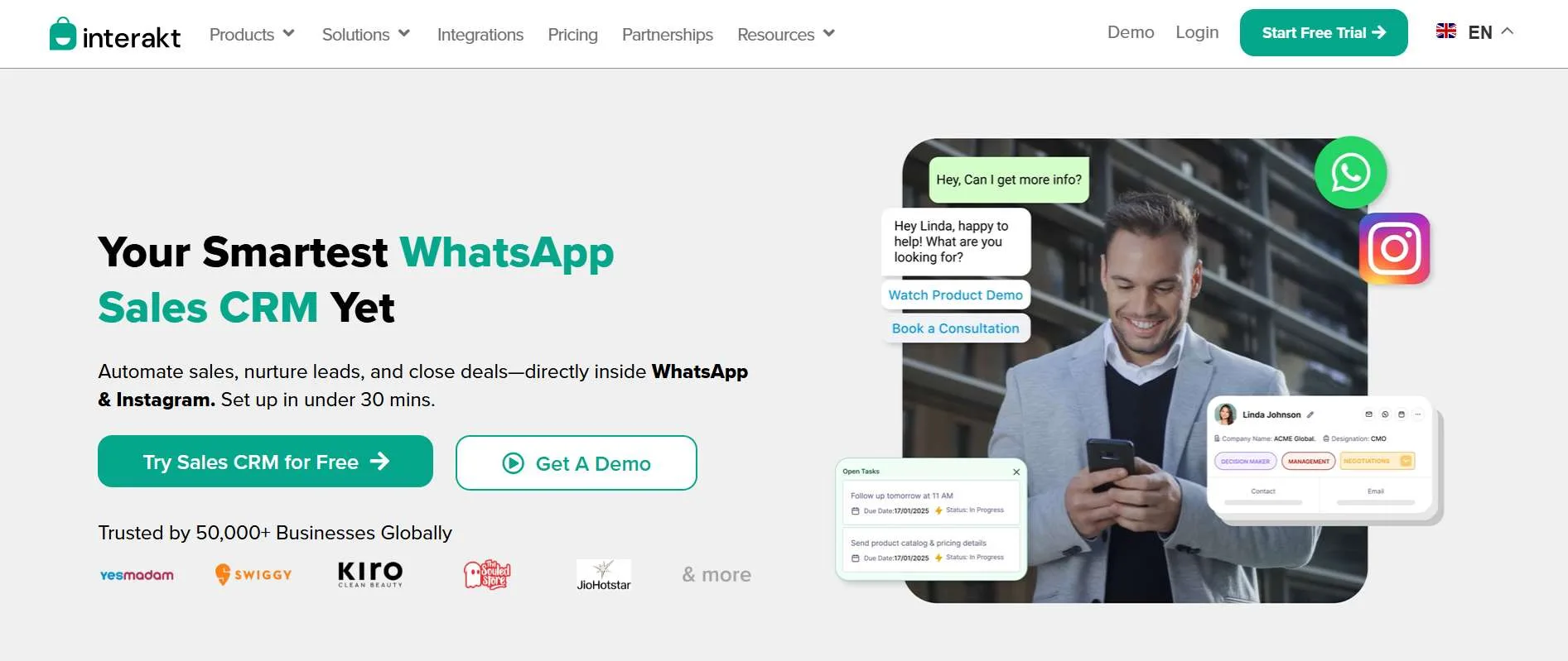 Interakt WhatsApp Blast Software Homepage View Interakt WhatsApp Blast Software Homepage