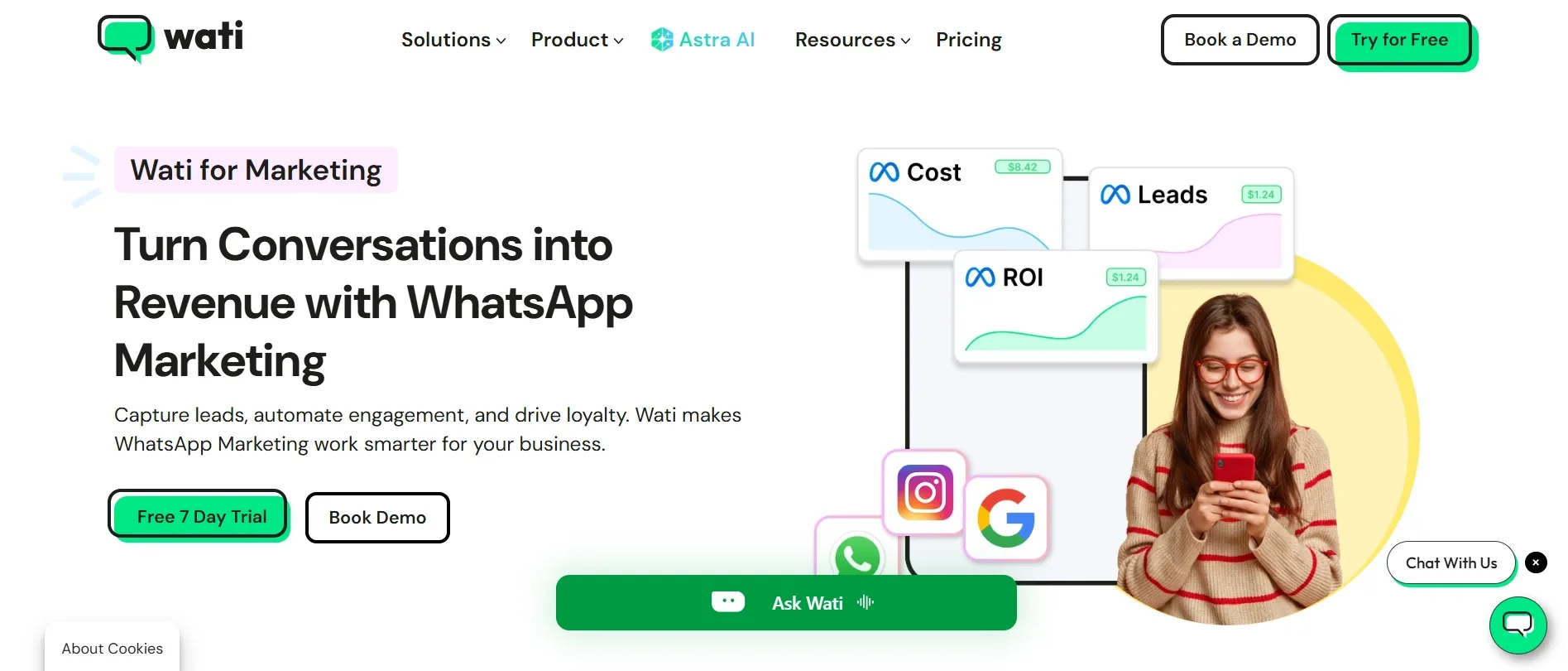 Wati.io WhatsApp Blast Software Homepage View Wati.io WhatsApp Blast Software Homepage