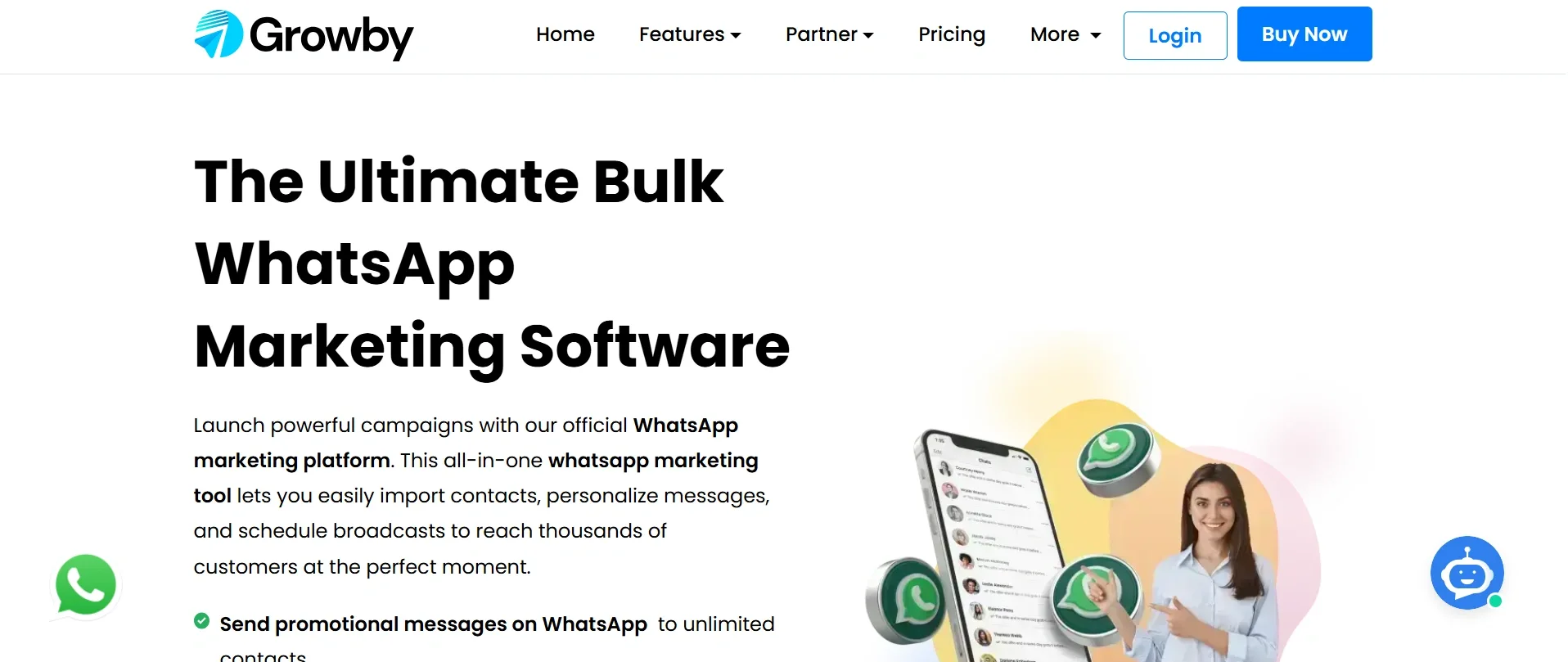 Growby WhatsApp Blast Software Homepage View Growby WhatsApp Blast Software Homepage