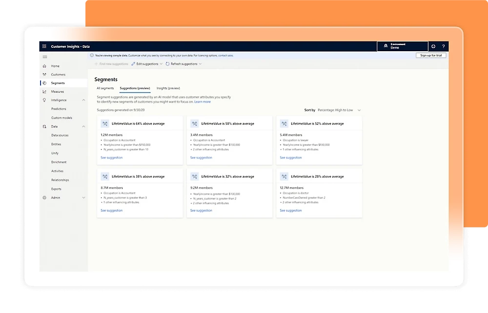 Microsoft Dynamics 365 Customer Segmentation Dashboard Page View Microsoft Dynamics 365 Customer Segmentation Dashboard