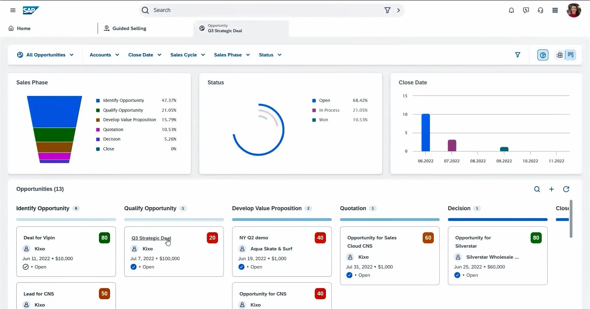 SAP CRM Analytics Report Dashboard Page View SAP CRM Analytics Report Dashboard