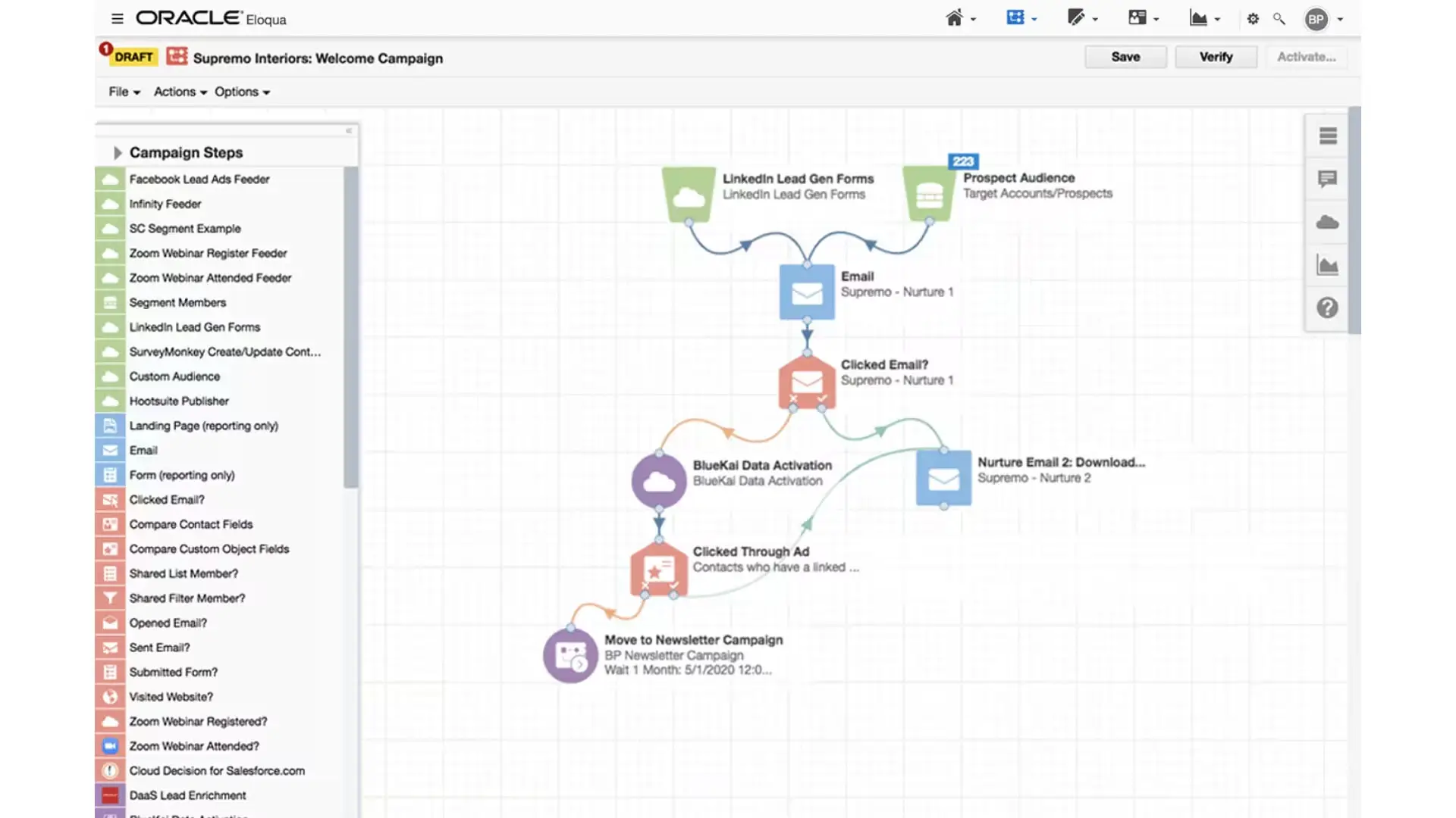 Oracle CRM Marketing Automation Dashboard Page View Oracle CRM Marketing Automation Dashboard