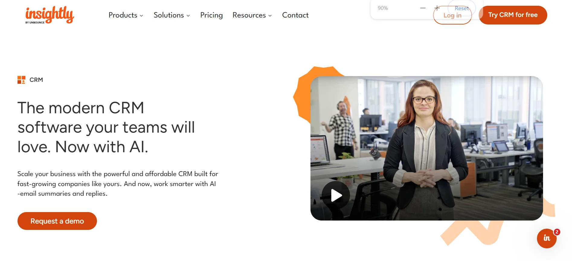 Insightly CRM Software Homepage View Insightly CRM Software Homepage
