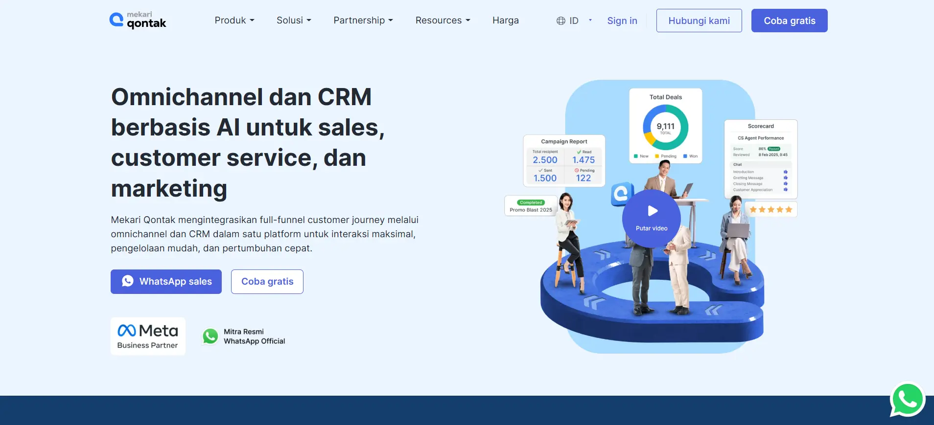 Mekari Qontak CRM Software Homepage Page View Mekari Qontak CRM Software Homepage
