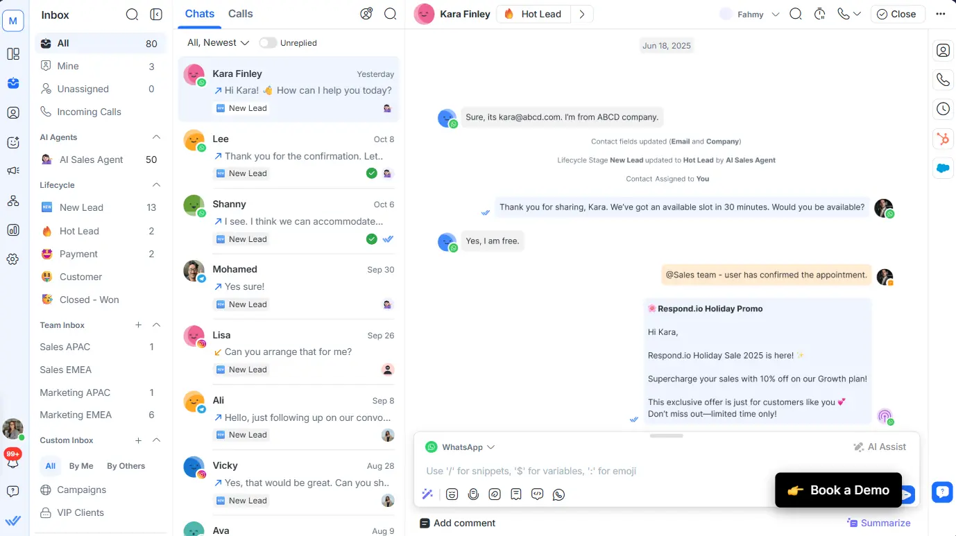 Respond.io WhatsApp Blast App Inbox Dashboard Page View Respond.io WhatsApp Blast App Inbox Dashboard