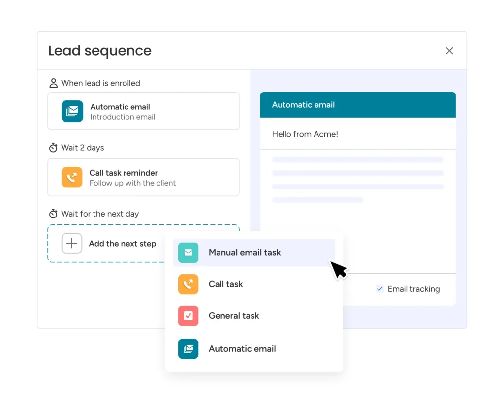 Monday CRM Lead Sequence Dashboard Page View Monday CRM Lead Sequence Dashboard