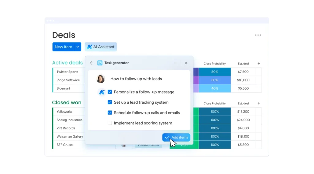 Monday CRM Deals Management Dashboard Page View Monday CRM Deals Management Dashboard