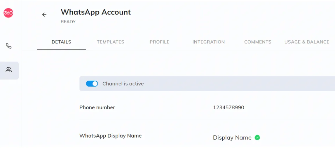 360dialog WhatsApp Blast Software Dashboard Page View 360dialog WhatsApp Blast Software Dashboard