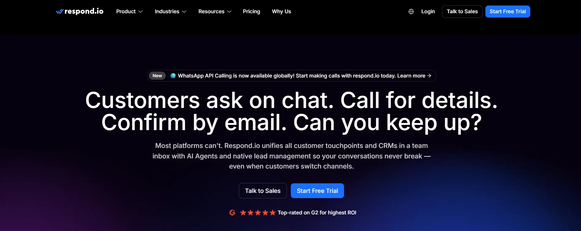 Respond.io WhatsApp Blast Software Homepage View Respond.io WhatsApp Blast Software Homepage