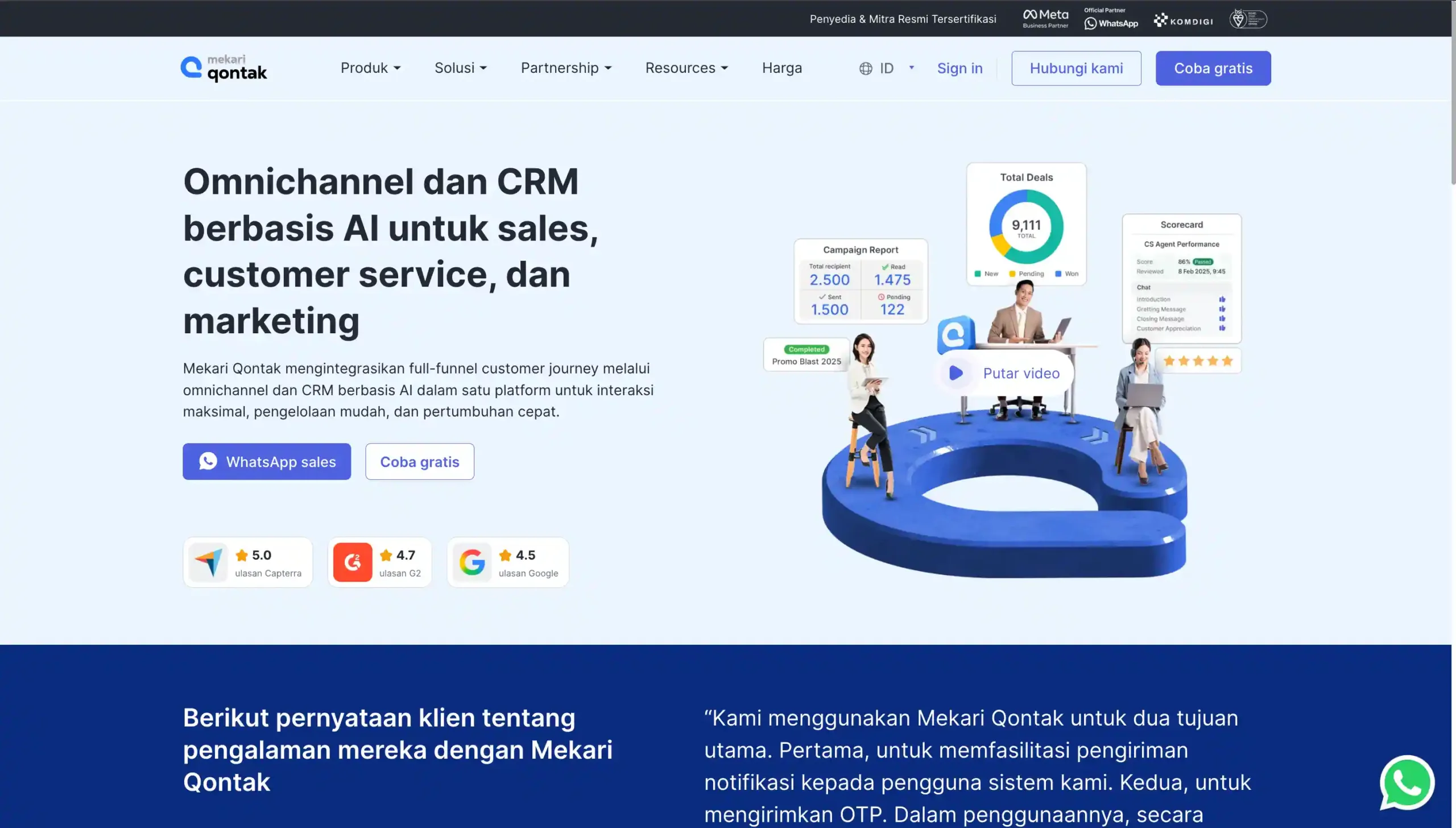 Mekari Qontak Landing Page Mekari Qontak-best enterprise chatbot platform